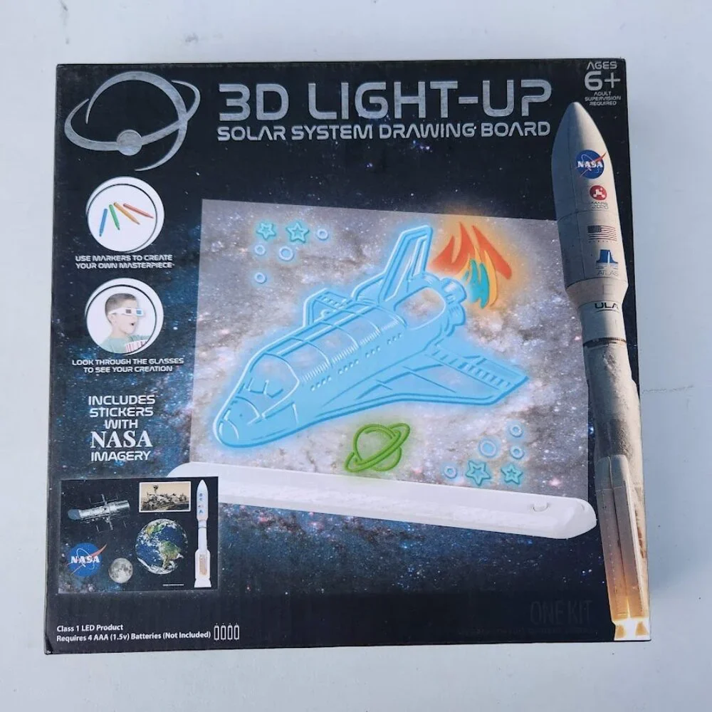 NEW 3D Light Up Solar System Drawing Board with Stickers with NASA Space Imagery